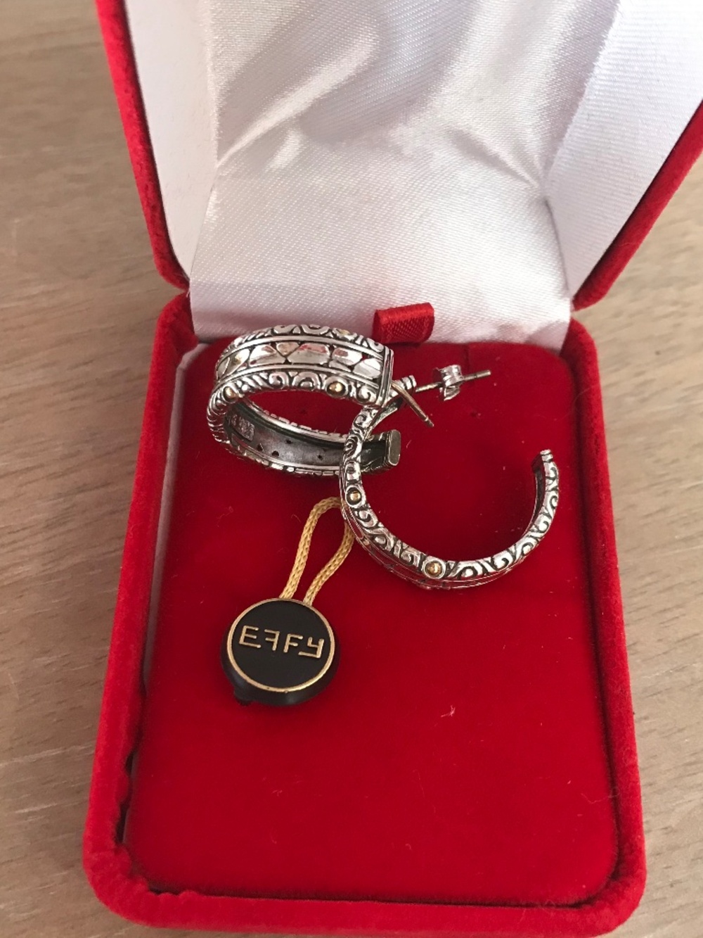 Effy Vintage Sterling 925 and 18K hoop earrings